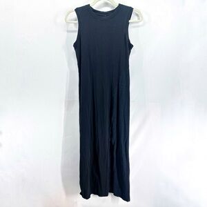 Lululemon Black Grey Two Tone Tank Midi Dress with Slit Sporty Athleisure